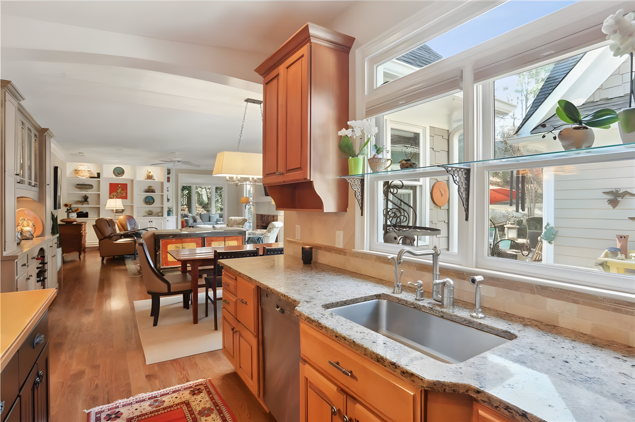 kitchen sink with overlooking window