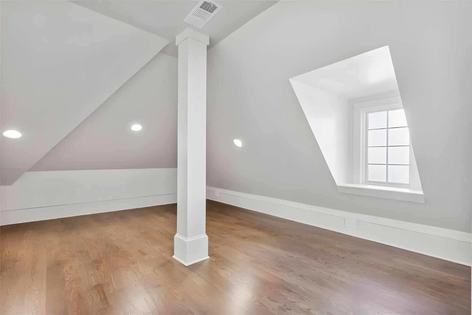empty attic with column