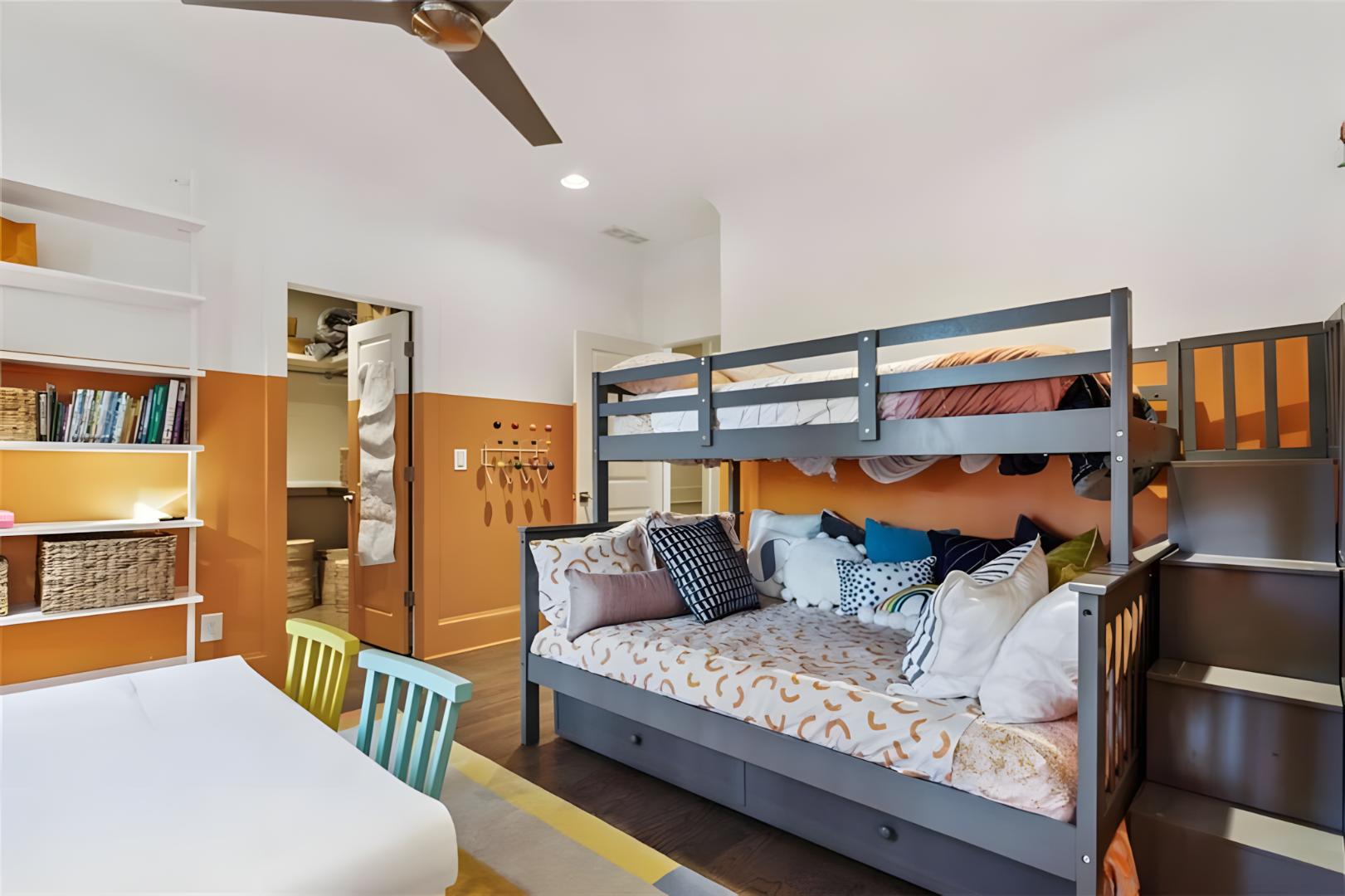 kids entertainment room bunk bed