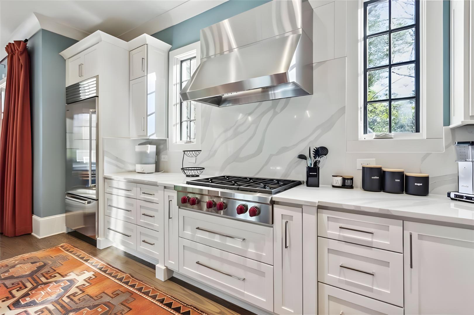 kitchen steel range hood gas stove