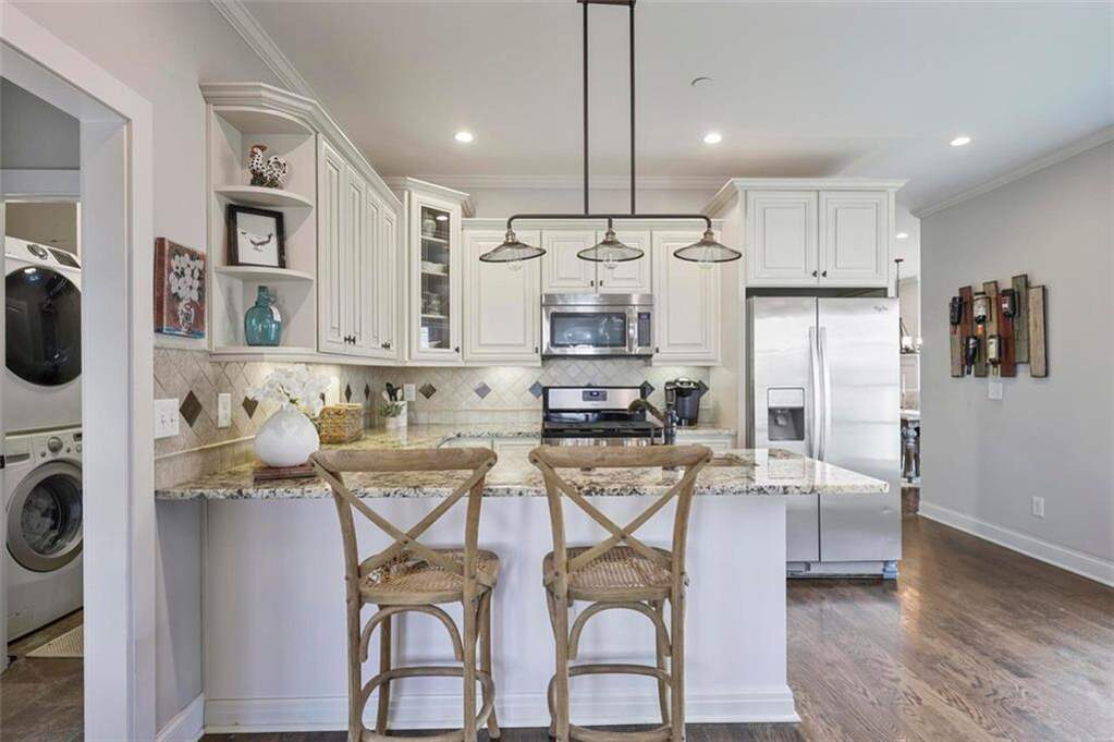 custom residence in historic Marietta district kitchen bar stools