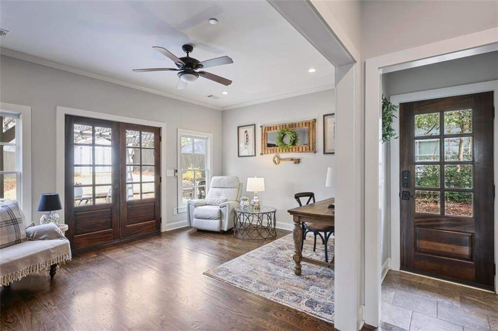 custom residence in historic Marietta district desk back doors