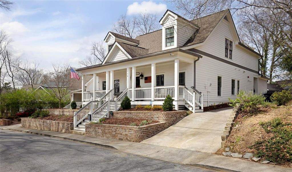 custom residence in historic Marietta district front angle 2