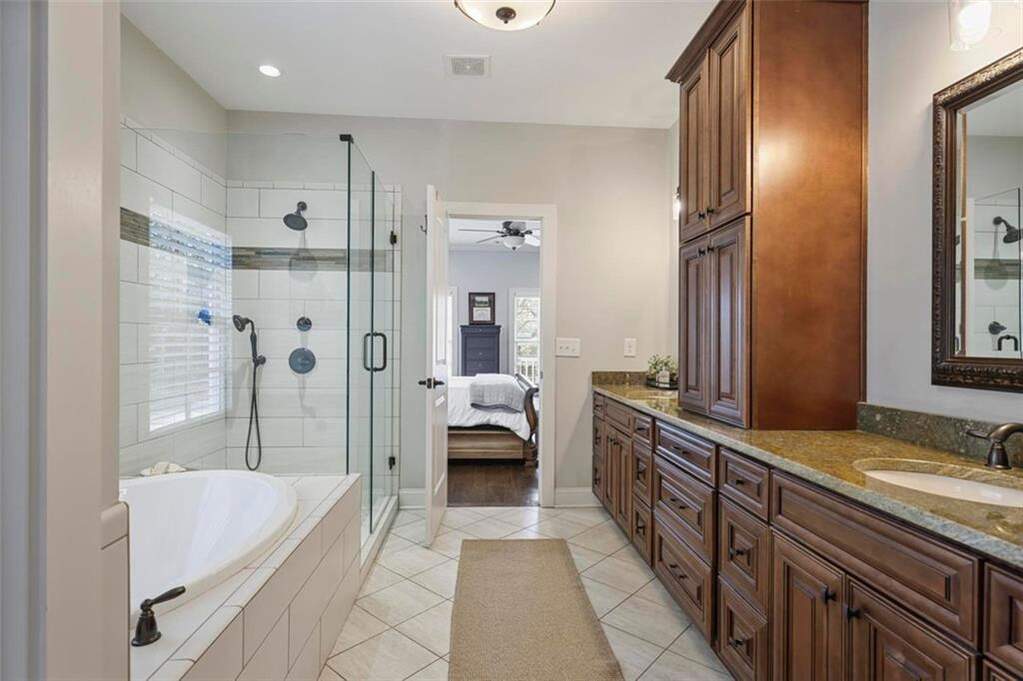 custom residence in historic Marietta district master bath