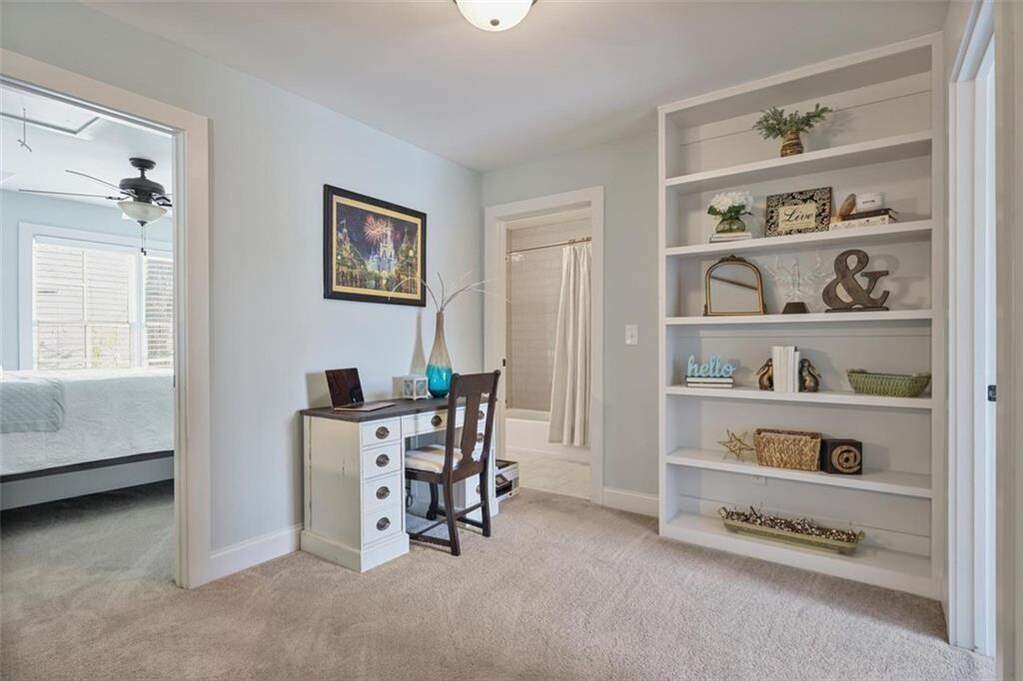 custom residence in historic Marietta district bedroom desk shelf
