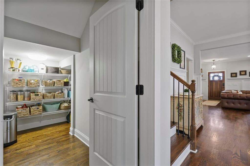 custom residence in historic Marietta district storage room by staircase
