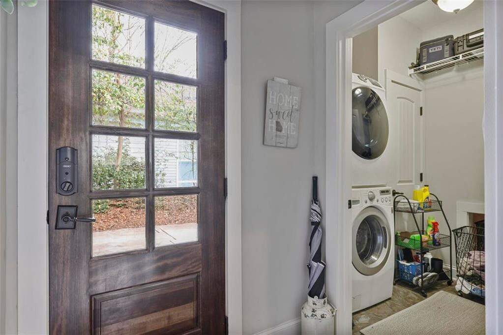 custom residence in historic Marietta district laundry room by side door