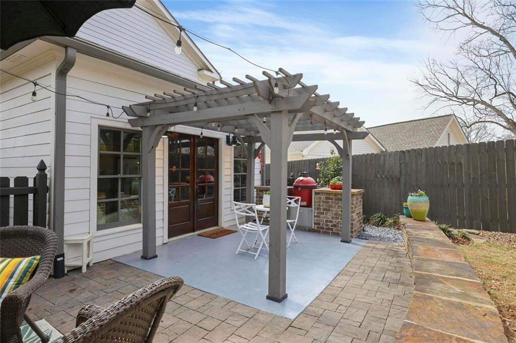 custom residence in historic Marietta district back door patio cover
