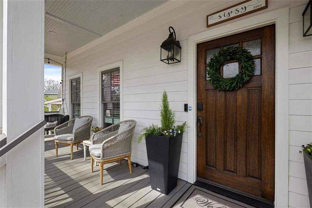 custom residence in historic Marietta district front porch door
